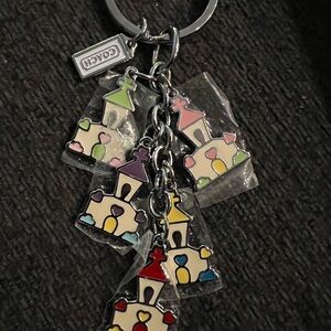 Coach Like Colorful Princess Castle Charm Keychain Hearts